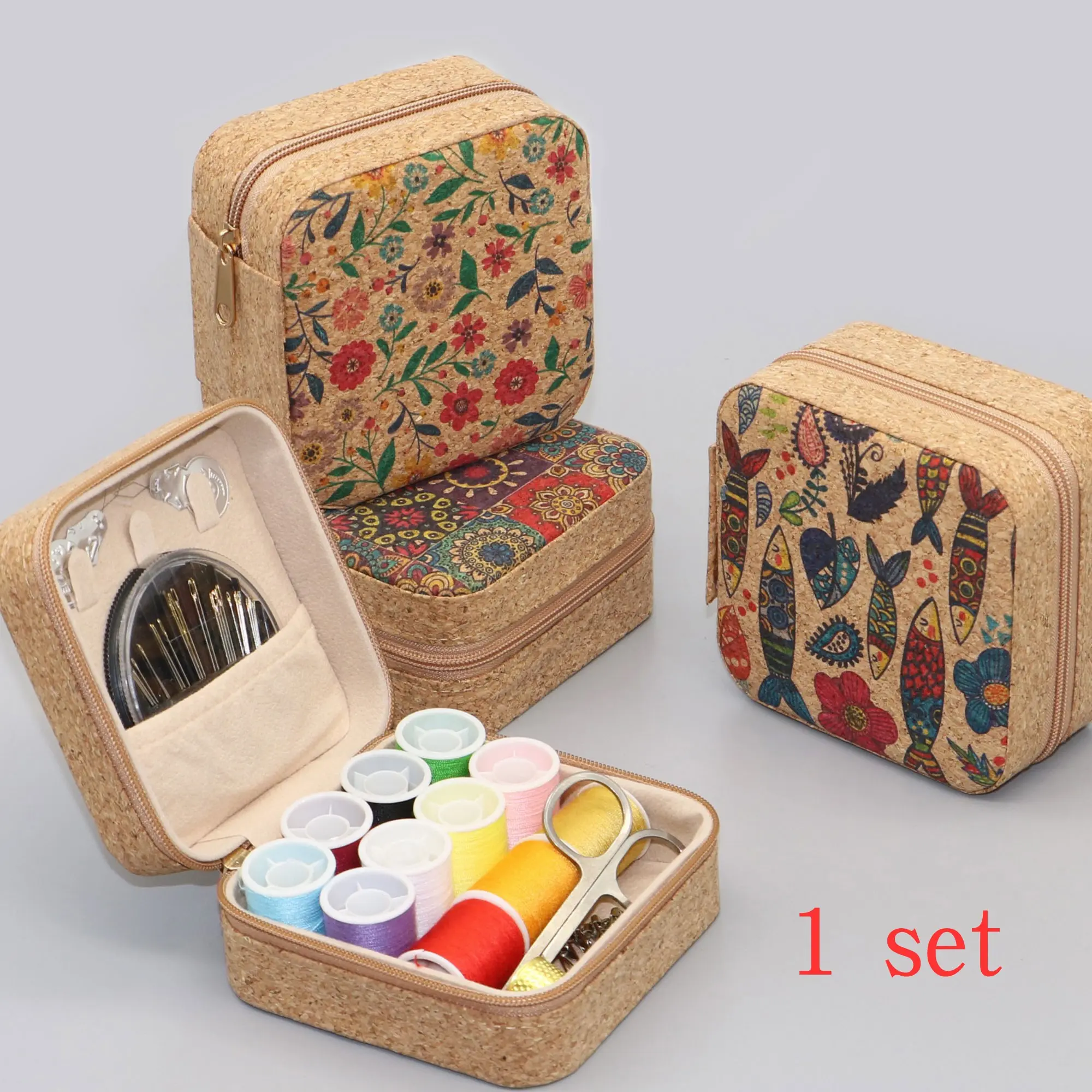 Vintage Zipper Needle Threader Box Set, Home Dorm Travel DIY Sewing Kit, Emergency Sewing Tools, Multiple Sewing Accessories Included