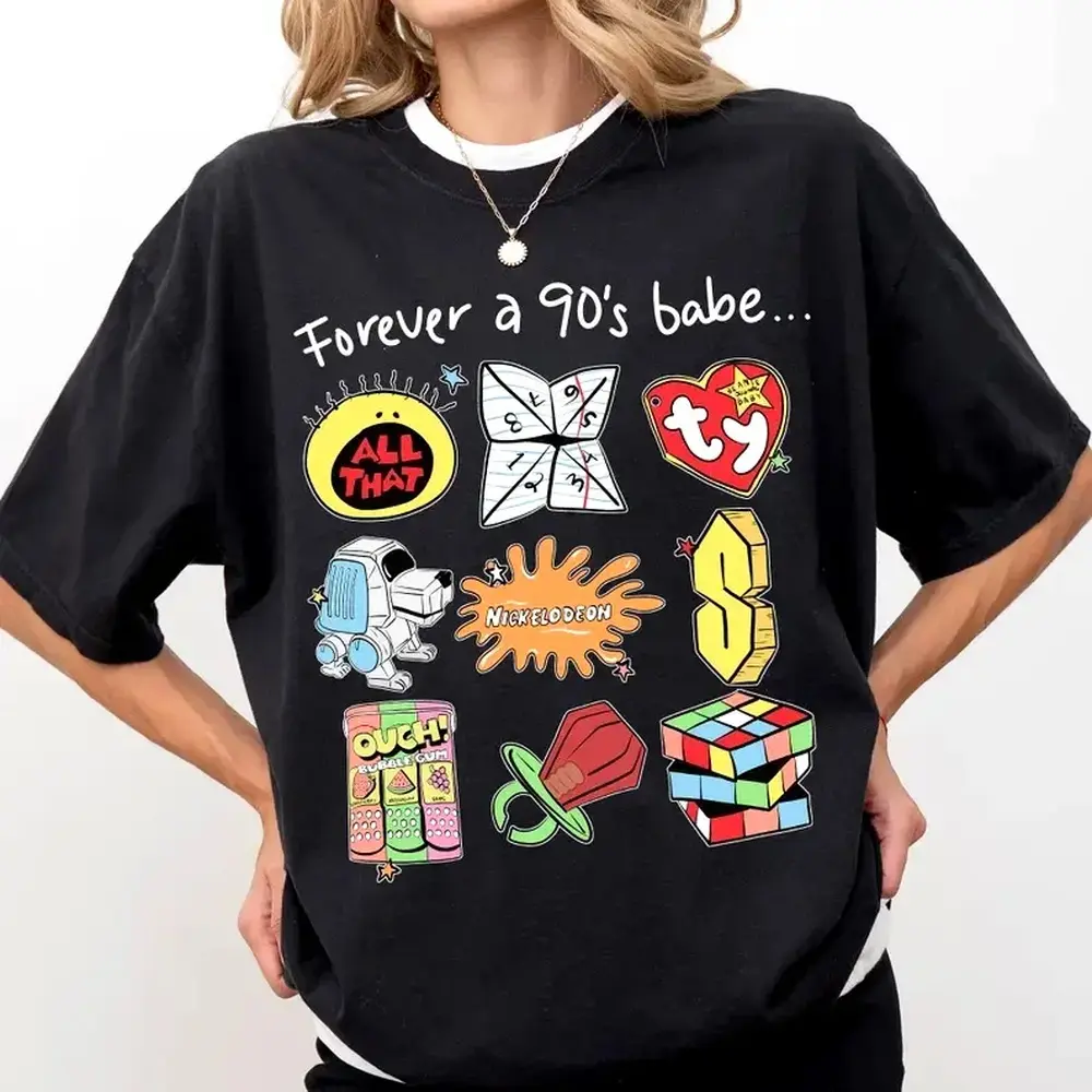 Forever a 90s Babe T-shirt, Retro 90s Nostalgia T-shirt, 90s Starter Pack Shirt, Vintage 1990s Aesthetic Tee, 90s Childhood Memories Shirt