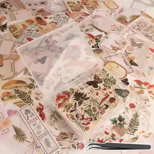 200Pcs Vintage Scrapbook Stickers, Aesthetic Junk Journal Stamping Supplies Kit, Scrapbooking Ephemera Washi Paper for Bullet Journaling Planners Diary Collagefidget toys