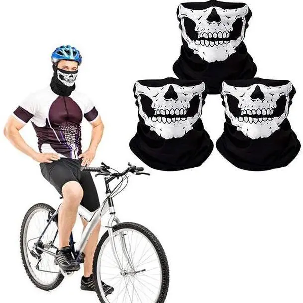 3 Pcs Skull Balaclava & Ghost Mask – Breathable Motorcycle Balaclava, Ski & Snowboarding Mask – Cool Motorcycle Face Masks for Men
