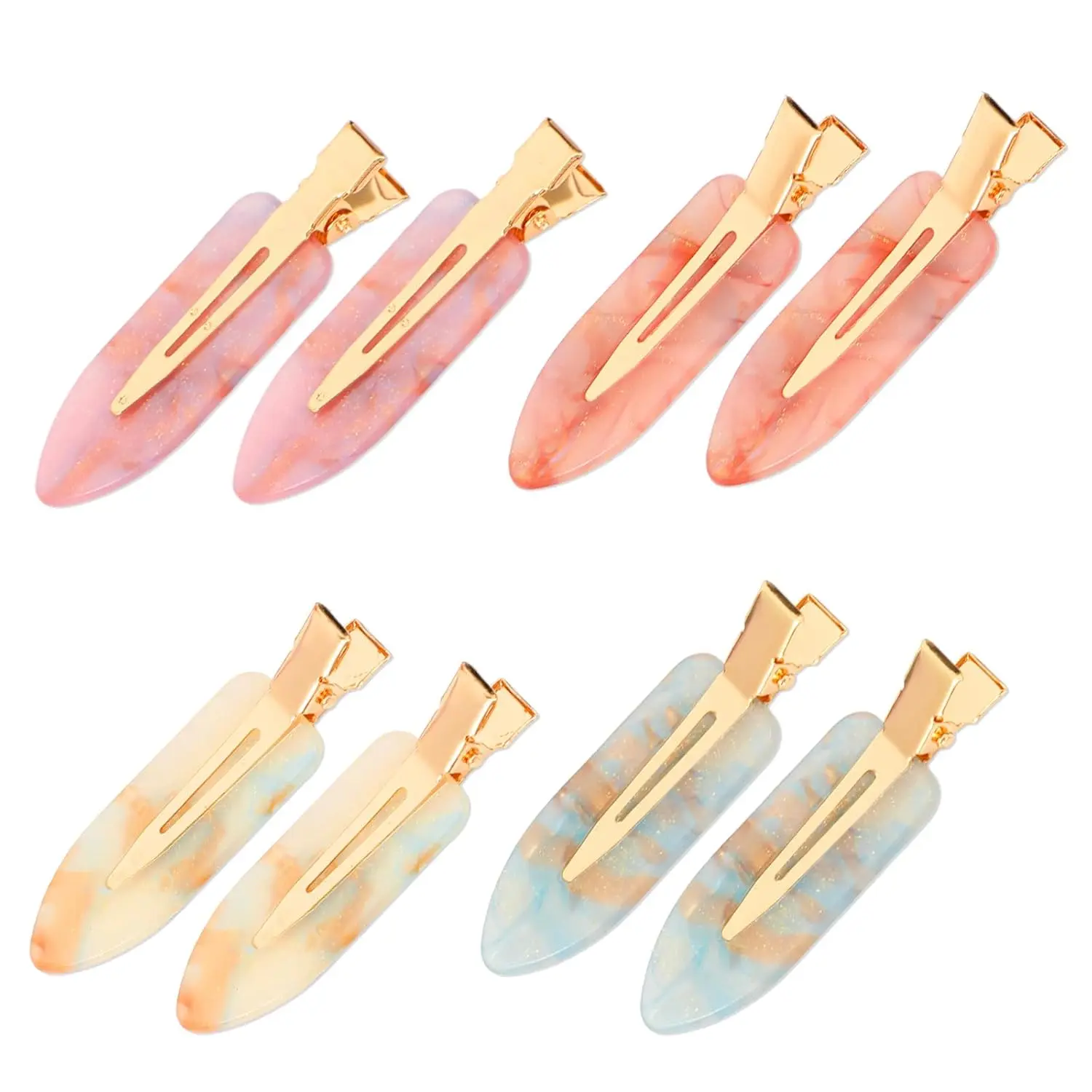 8 Pack Creaseless Hair Clips for Women No Crease Hair Clips Colorful No Bend Hairclips Flat Duckbill Clip Flat Hairclip  Hairs Barrette Salon Hairstyle Accessories