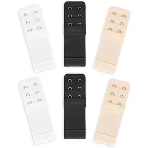 6 PCS Women's Bra Extenders 2 Hook 3 Row Soft Comfortable Stretchy Bra Extension Strap Elastic Bra Band Hook Bra Strap Extender Bra Extenders 2 Hooks Plus SizeGift.