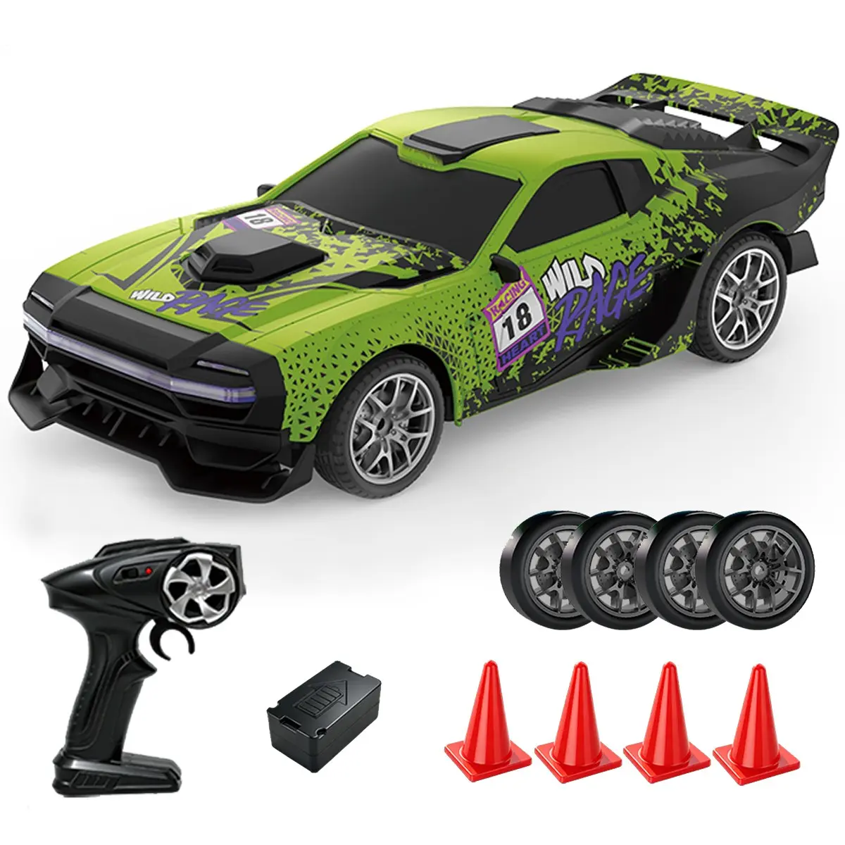 2.4GHz Remote Control Drift Car, Four-Wheel Drive Racing Toy, Independent Remote, Uninterrupted Play, Ideal Gift for Boys, Halloween Present