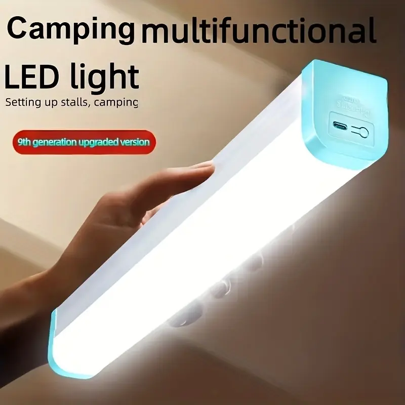 EverydayLumen USB Rechargeable Portable Lamp - Handheld LED Floodlight with Handheld Grip, 4000mAh Battery, 4 Adjustable Light Bars, Magnetic Hooks, 3 Lighting Modes, 1 Alternating Lamp - Hiking Gear, Emergency Light for Camping