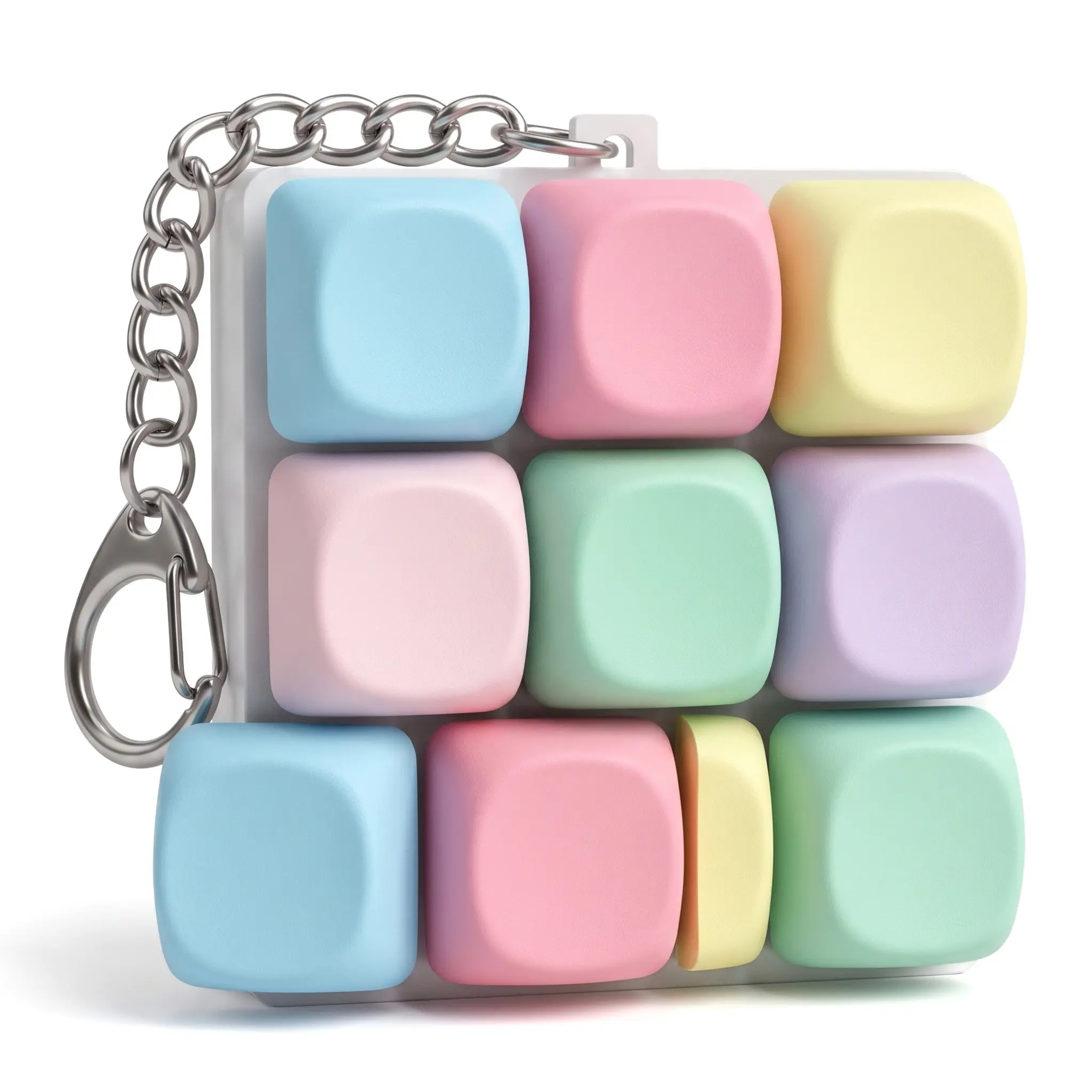 Relieve Stress On The Go Keychain Fidget Toy Mechanical Keyboard Clicker Portable Silicone Gadget For Adults Women Commute Work School Cute Retro Design Eco Friendly Materials