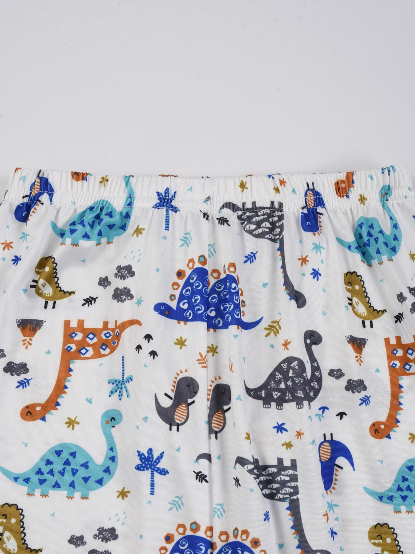 Boys Cartoon Print Long Sleeve Pajama Set, 3-Piece Lightweight Homewear for Spring & Fall, Comfortable Kids Sleepwear