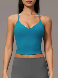 Women's Sporty Tank Top, Soft Stretch Fabric, Adjustable Straps, V-Neck Design, Slim Fit, Moisture-Wicking, Breathable, Durable