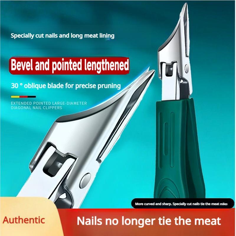 2026 Upgrade Anti-Splash Pointed Angled Nail Clippers - Professional Fingernail Toenail Cutter for Home Salon Manicure Pedicure Tools