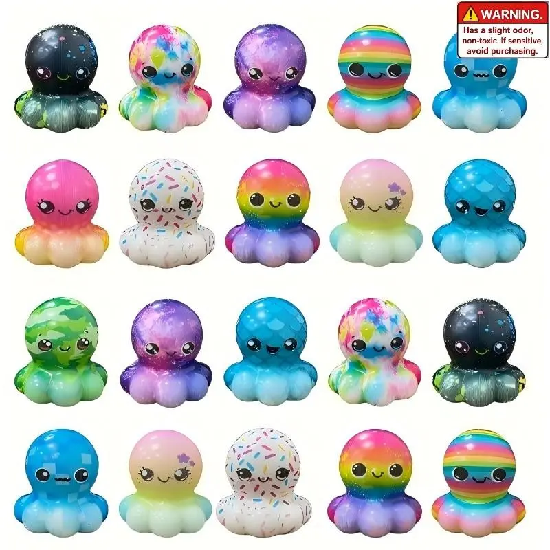 Cute Squid Stress Relief Toy, Slow Rebound Soft Plush, Squishy Pack, Party Favors, Easter Basket Fillers, Classroom Prizes, Random Colors
