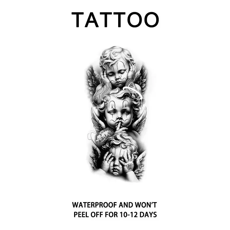 Angel Temporary Tattoo Stickers, Durable Waterproof for One to Two Weeks, Suitable for Arms, Legs, Men and Women, Waterproof Temporary Tattoos, Fake Tattoos
