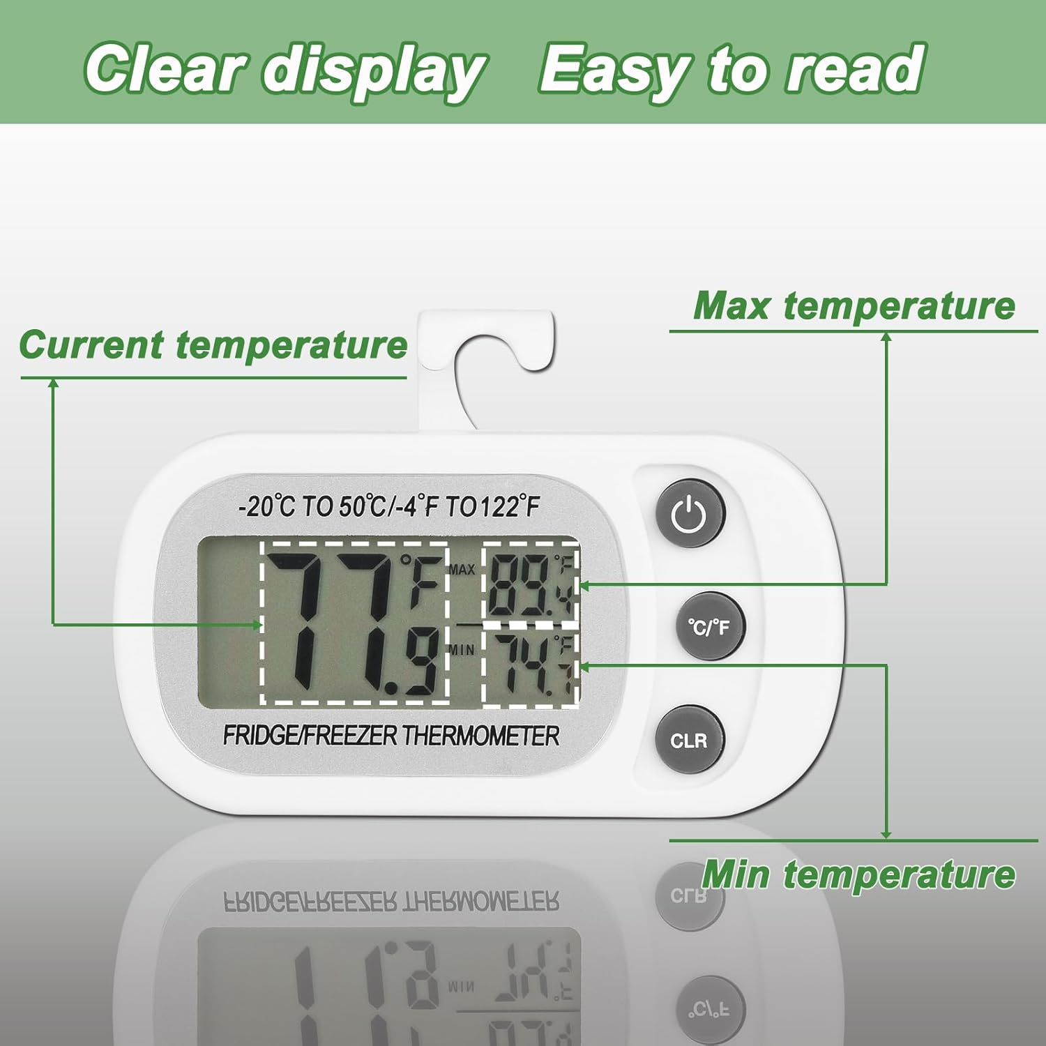 Refrigerator Fridge and Freezer Digital Large LCD Screen for Refrigerator with Stand and 2pck with Refrigerator Fridge and Freezer Digital Large LCD Screen for Refrigerator with Stand and 2pck with