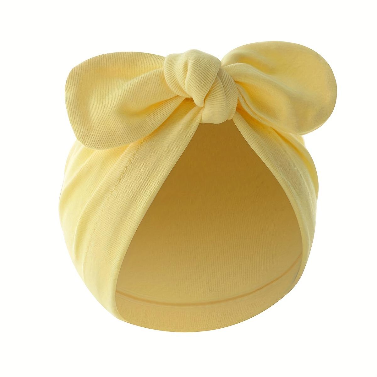 A Set of Three Soft Hats Newborns, Including a Knotted And Multi-Colored Cotton Bath Hats Infants