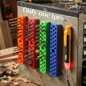 Magnetic Screwdriver Bit Storage Box, 1/4 Inch Hex Shank Drill Bit Organizer Rack, Fits Impact Drivers and Electric Tools
