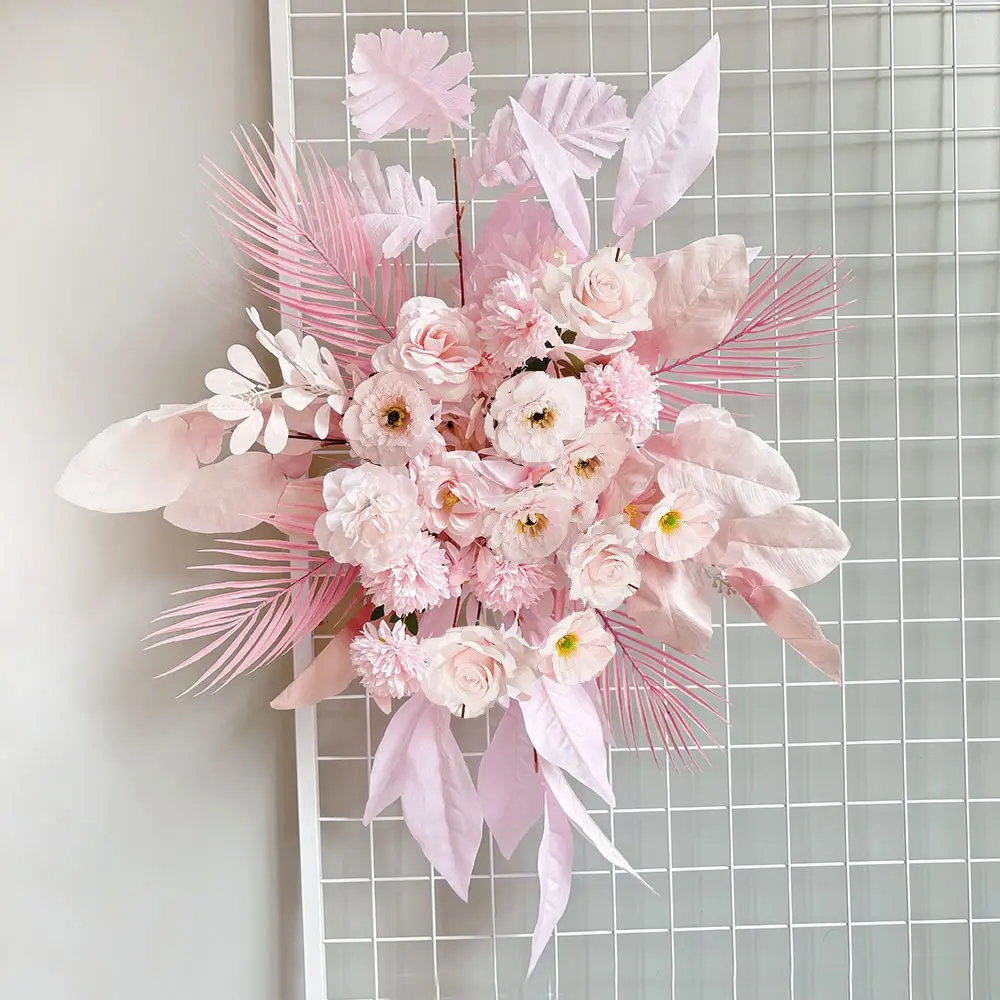 Realistic Flower Wall Decor for Weddings, Forest Style Corner Flowers, Wedding Window Display Background, Hanging Centerpiece Decoration