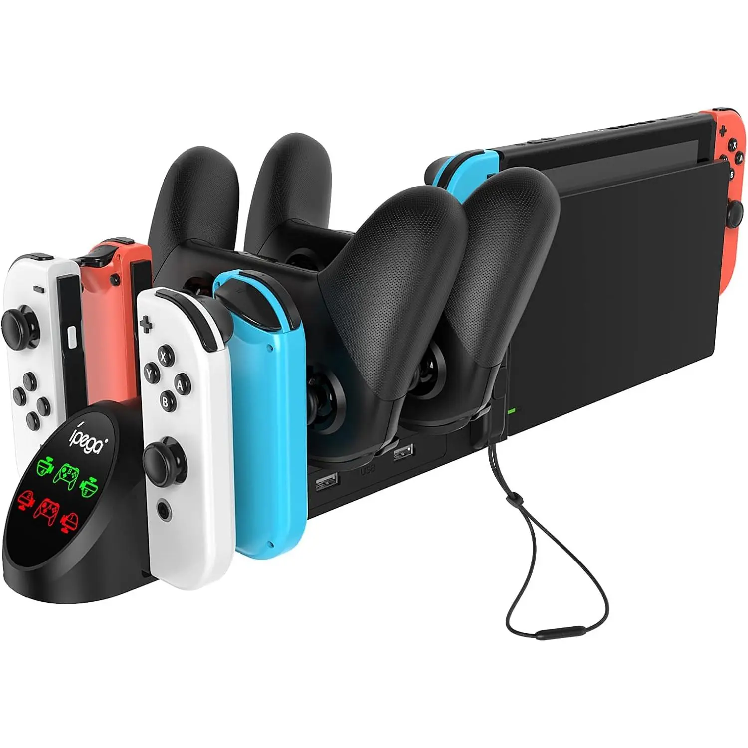 Controller Charger Station for Joy Cons and  Pro Controllers  Dock with USB 2.0 Plug and Ports, Only for SwitchPro Controller
