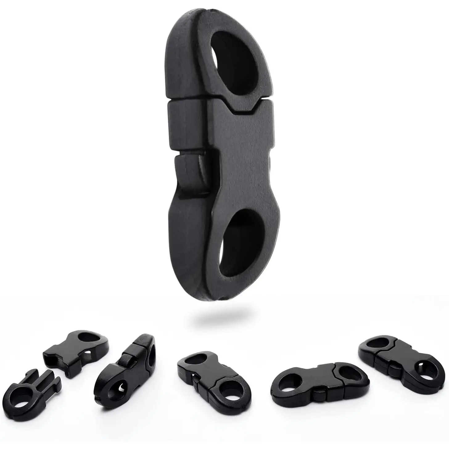 25 Pack Mini Breakaway Buckles, 6mm Side Release Plastic Buckle for Paracord Bracelet Clasp, Paracord Anklet, Braided Necklace, Cameras Strap Rings Accessories