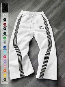 Men's Loose Fit Long Pants, Unisex Star Pattern Print, Drawstring Waist, Outdoor Party Travel, Comfortable Streetwear, Trendy Fashion