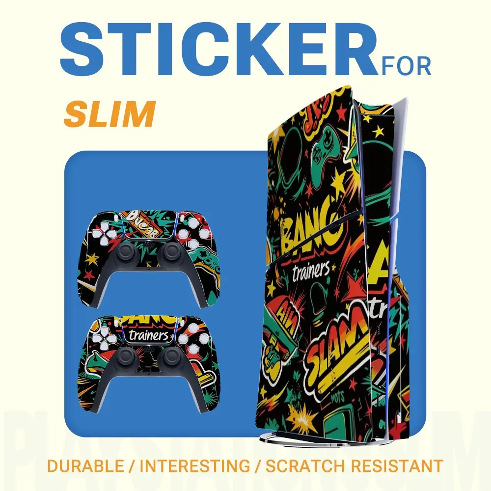 Ps5 Slim Vinyl Stickers Set, Graffiti Art Design, Waterproof & Scratch-Resistant, Removable Without Residue, Console & Controller Decor