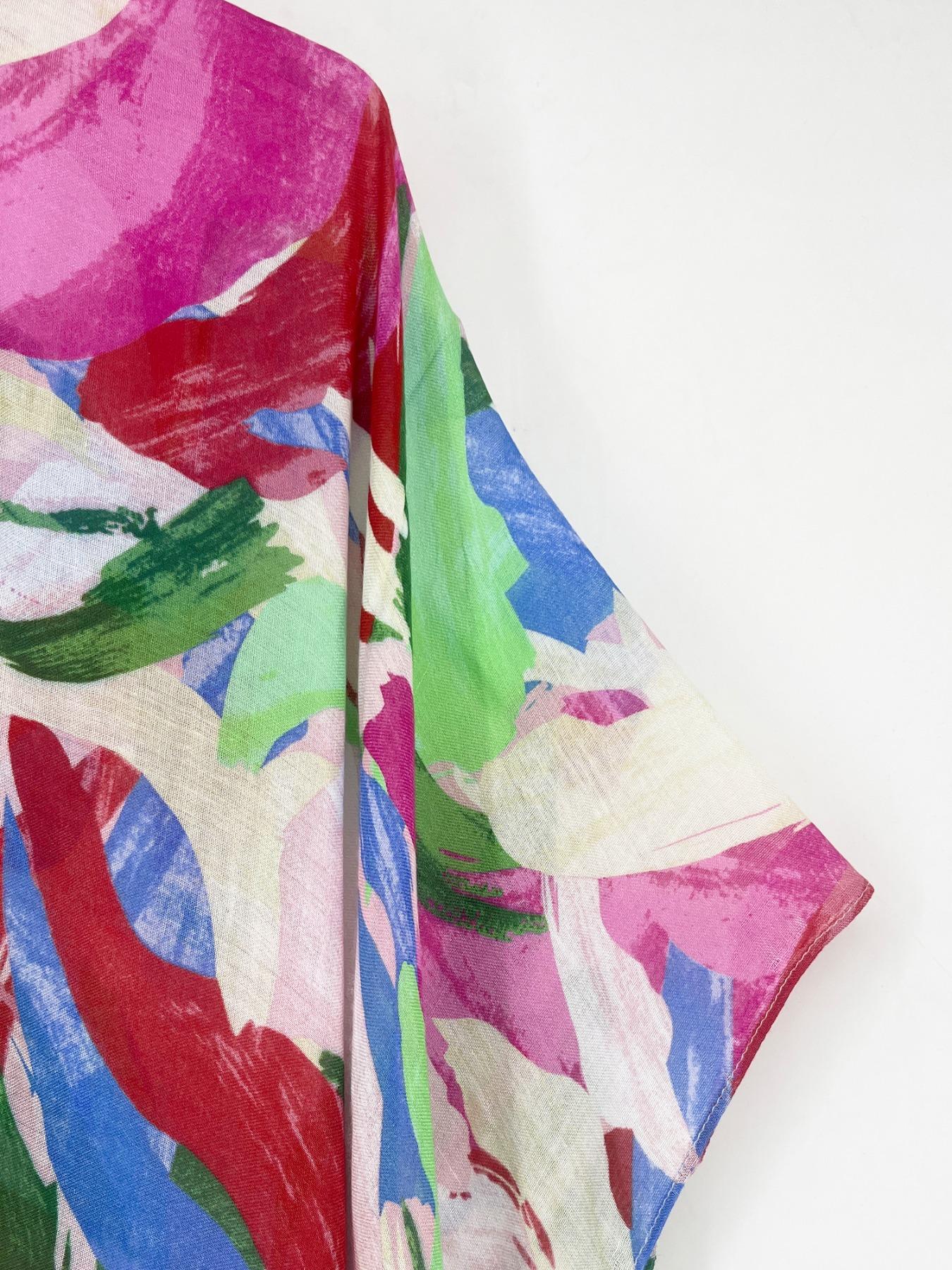 Women's All Over Print Batwing Sleeve Kimono, Casual Open Front Kimono, Ladies Summer Swimwear for Beach Vacation Holiday, Bold Colors and Designs, Womenswear