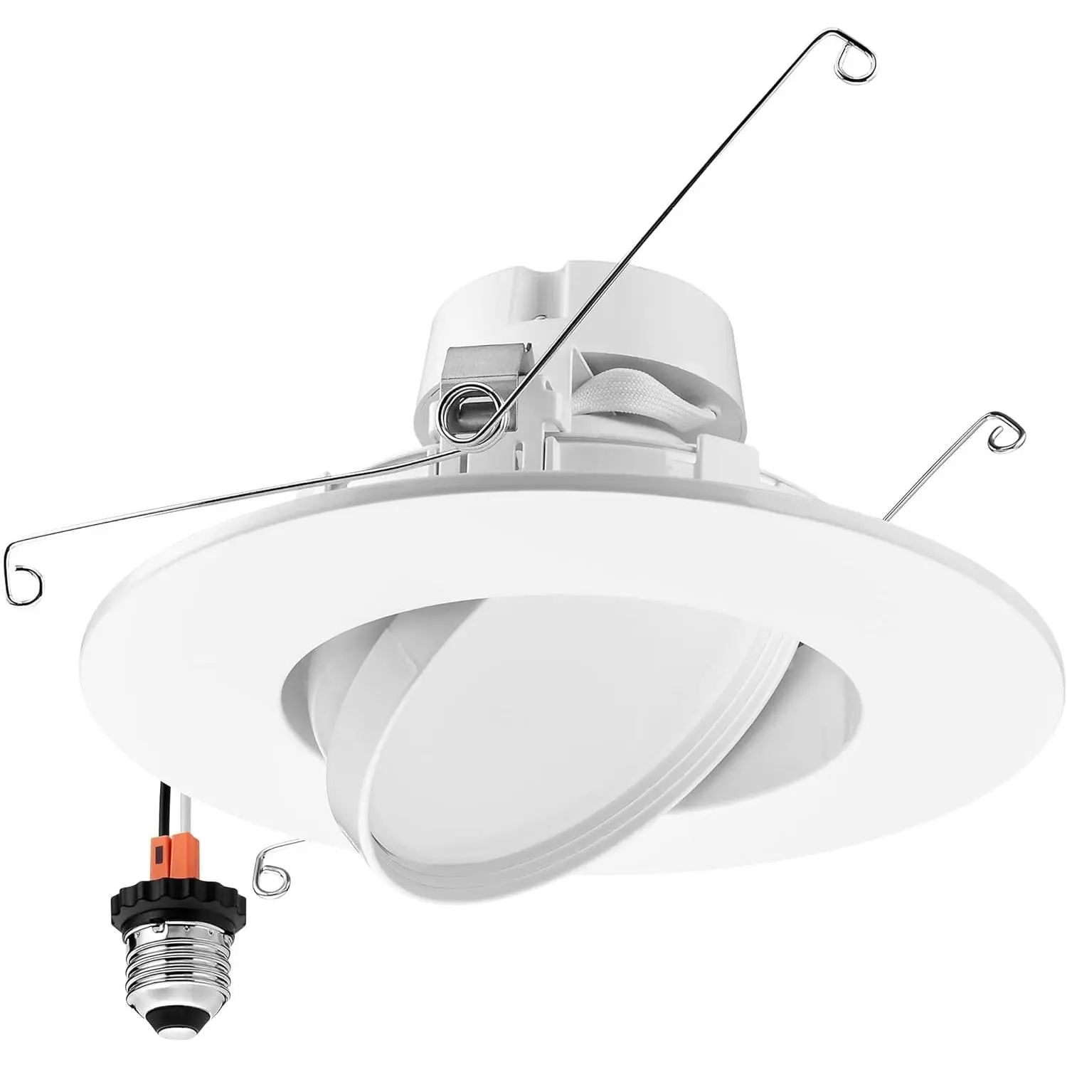 5" and 6" Rotatable LED Retrofit Downlight Gimbal - 1200 Lumens, 11 Watts, Dimmable, 5 CCT 2700K/3000K/3500K/4000K/5000K, Recessed Ceiling Light Fixture, Ideal for Kitchens and Dining Rooms