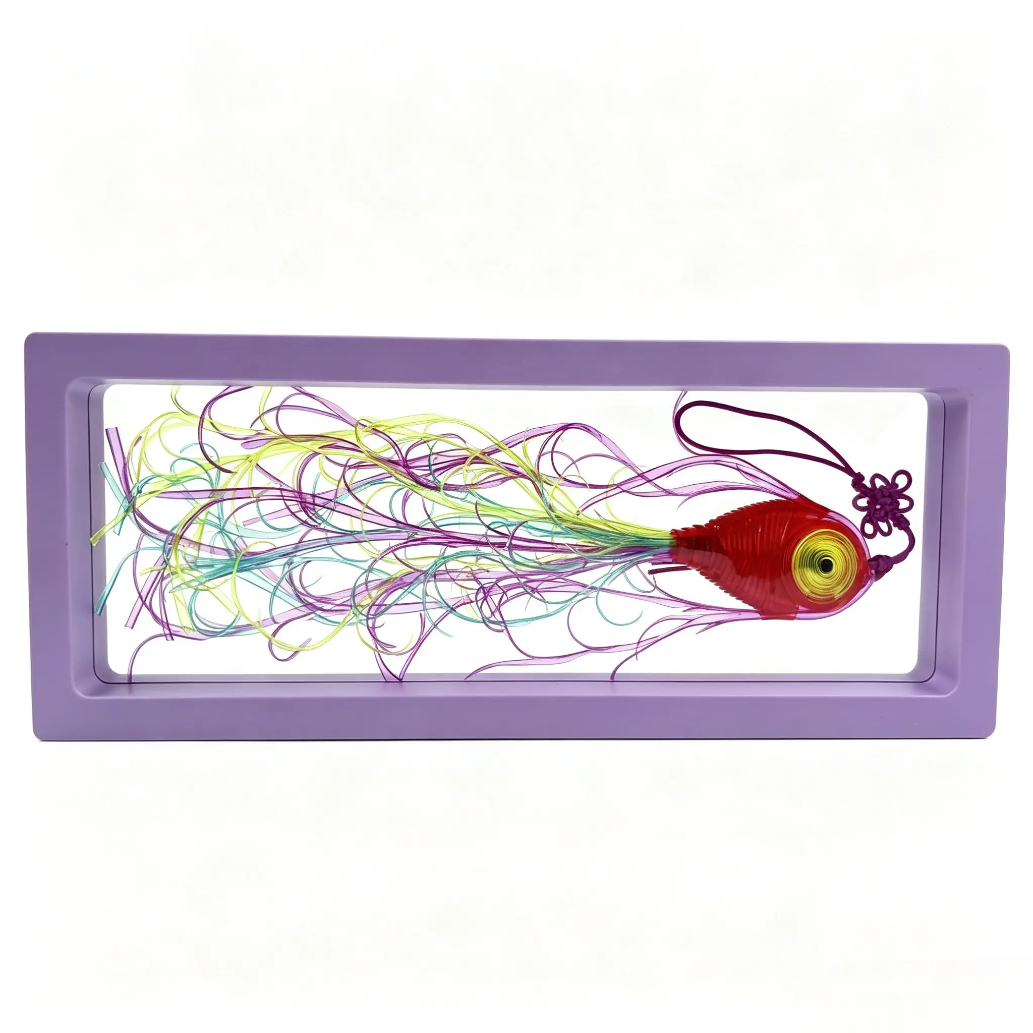 Handmade Colorful Fish Shape Tassel Hanging Ornament, Decorative Wall Art Piece, Perfect for Home Decoration and Display Frames
