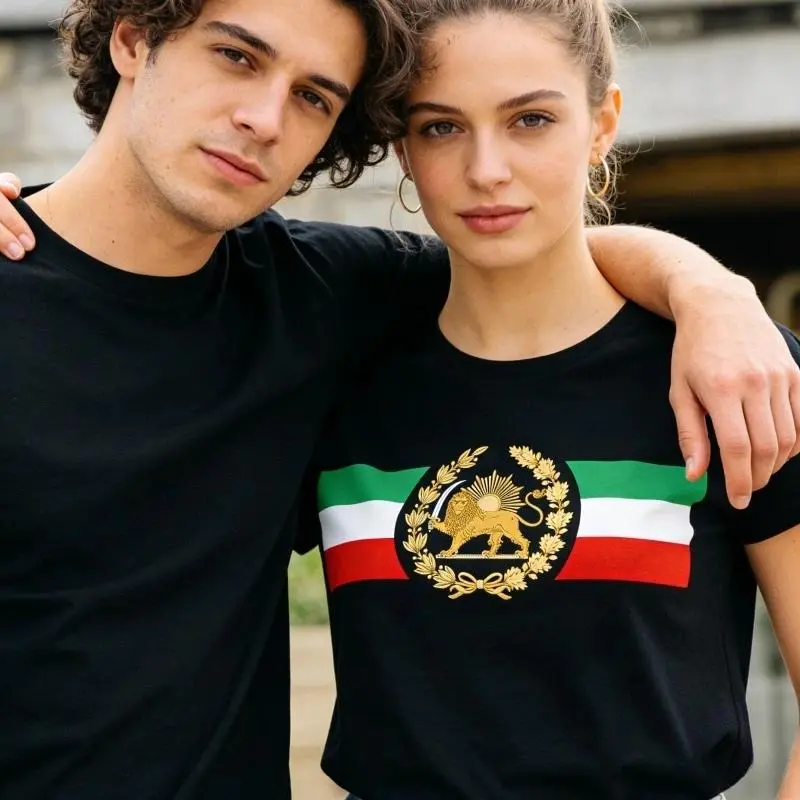 IRAN Flag Printed Tshirt IRANIAN PERSIAN LION AND SUN EMBLEM SYMBOL T-Shirt Men Women Daily Life Casual Cotton Tee Iran Tops