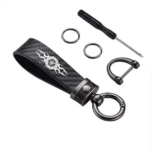 1Pc Carbon Fiber Keychain Leather Keychain for Yamaha Yz 80 85 125 250 426 450 F X Fx, Durable Accessory for Motorcycle Enthusiasts