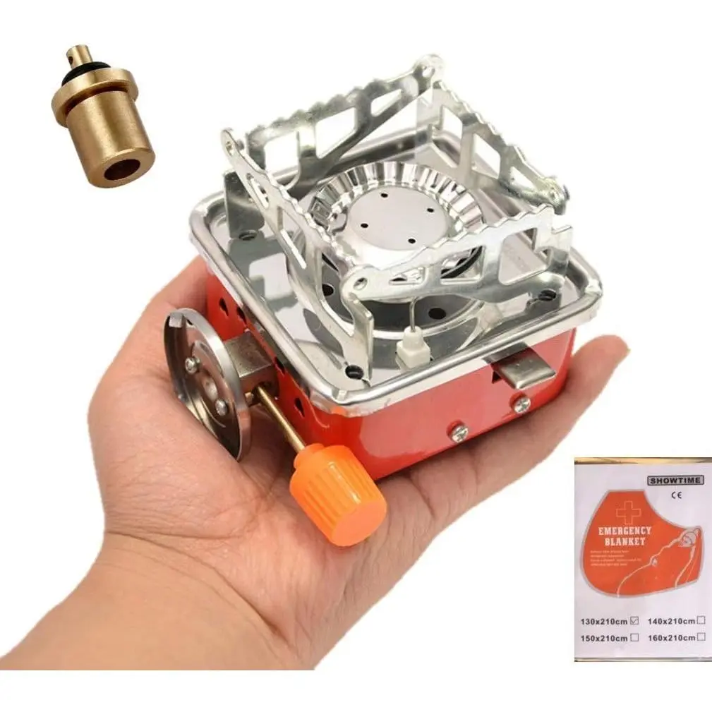 Camping Stove, Backpacking Stove, Foldable, Portable, Lightweight, Piezo , Single Burner Adjustable,  Mini  and  Camp Stove for Hiking Picnic, 1+2+1+1pcs