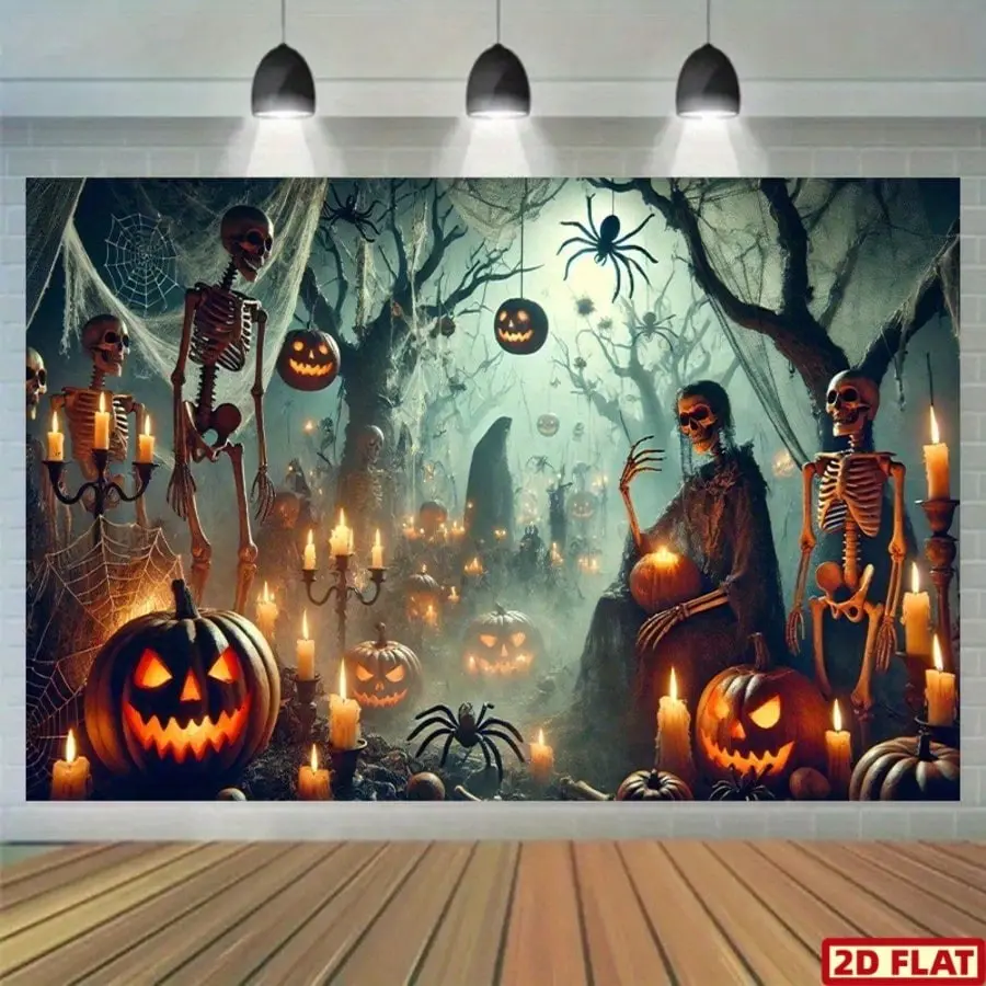 Halloween Spider Web Banner, Reusable Polyester Material, Indoor Outdoor Party Decor, Multiple Sizes Available, Horror Atmosphere Setup