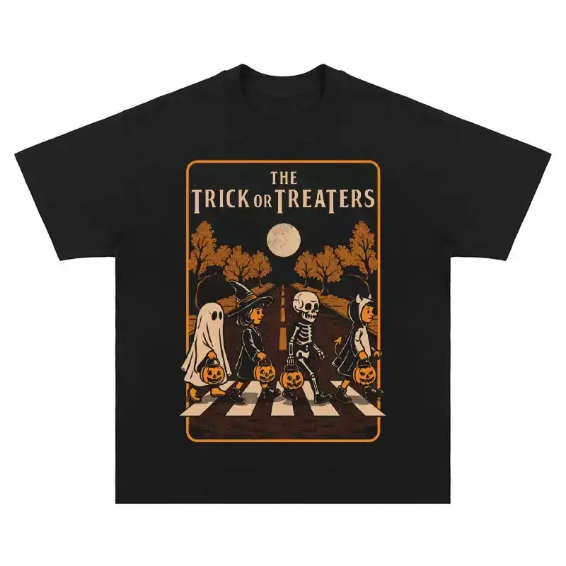 Halloween‑themed Beatles Leisure Print T‑shirt