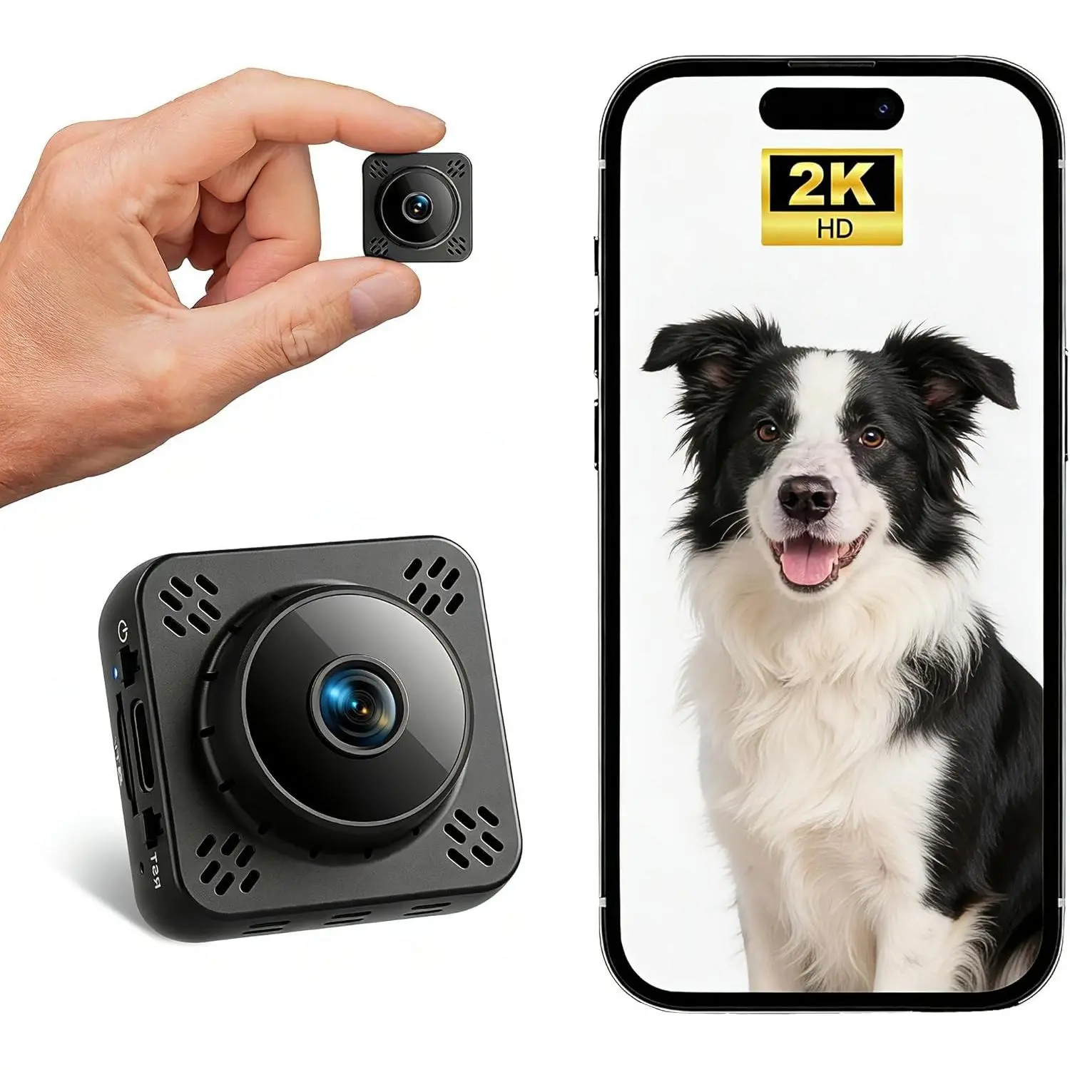 2K HD Mini Nanny Cam Hidden Camera Wireless with Free Cloud, WiFi/Offline Recording, Motion Detection & Night Vision for Pet/Baby Monitor, Magnetic Mount(Gift)