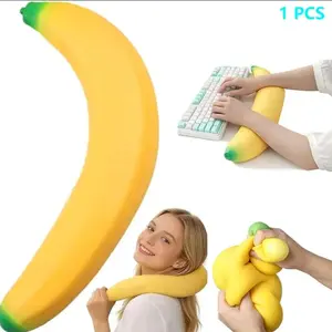 Giant Banana Squishy, Jumbo Big Banana Fruit Squishy, Slow Rising Soft Squeeze Stress Relief Squishyies for Adults, Office Desk & Home