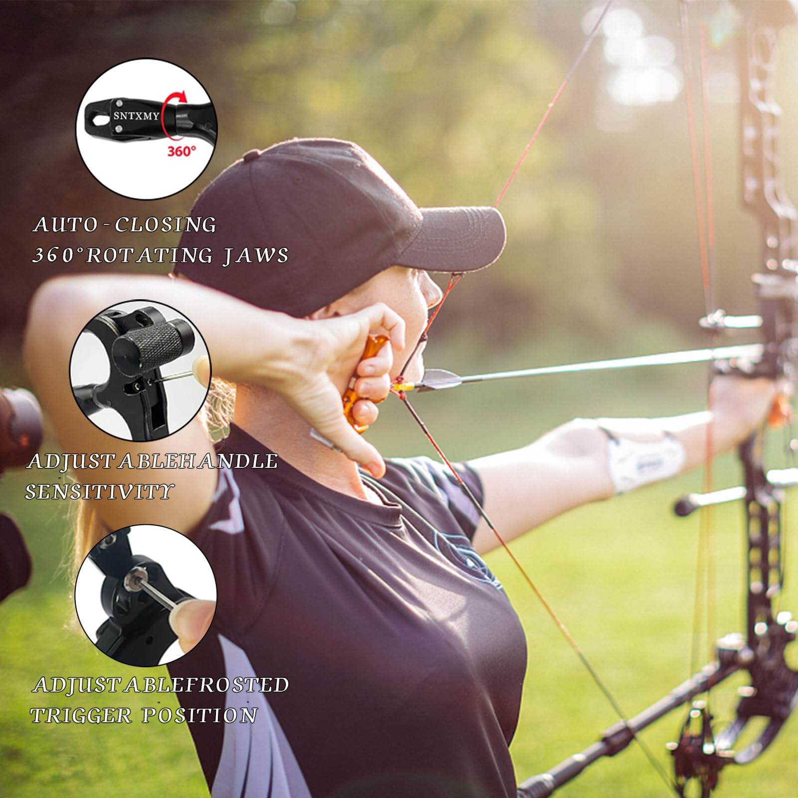 360 ° Rotatable Compound Bow Release | Durable Aluminum & Accurate Trigger 360 ° Rotatable Compound Bow Release | Durable Aluminum & Accurate Trigger