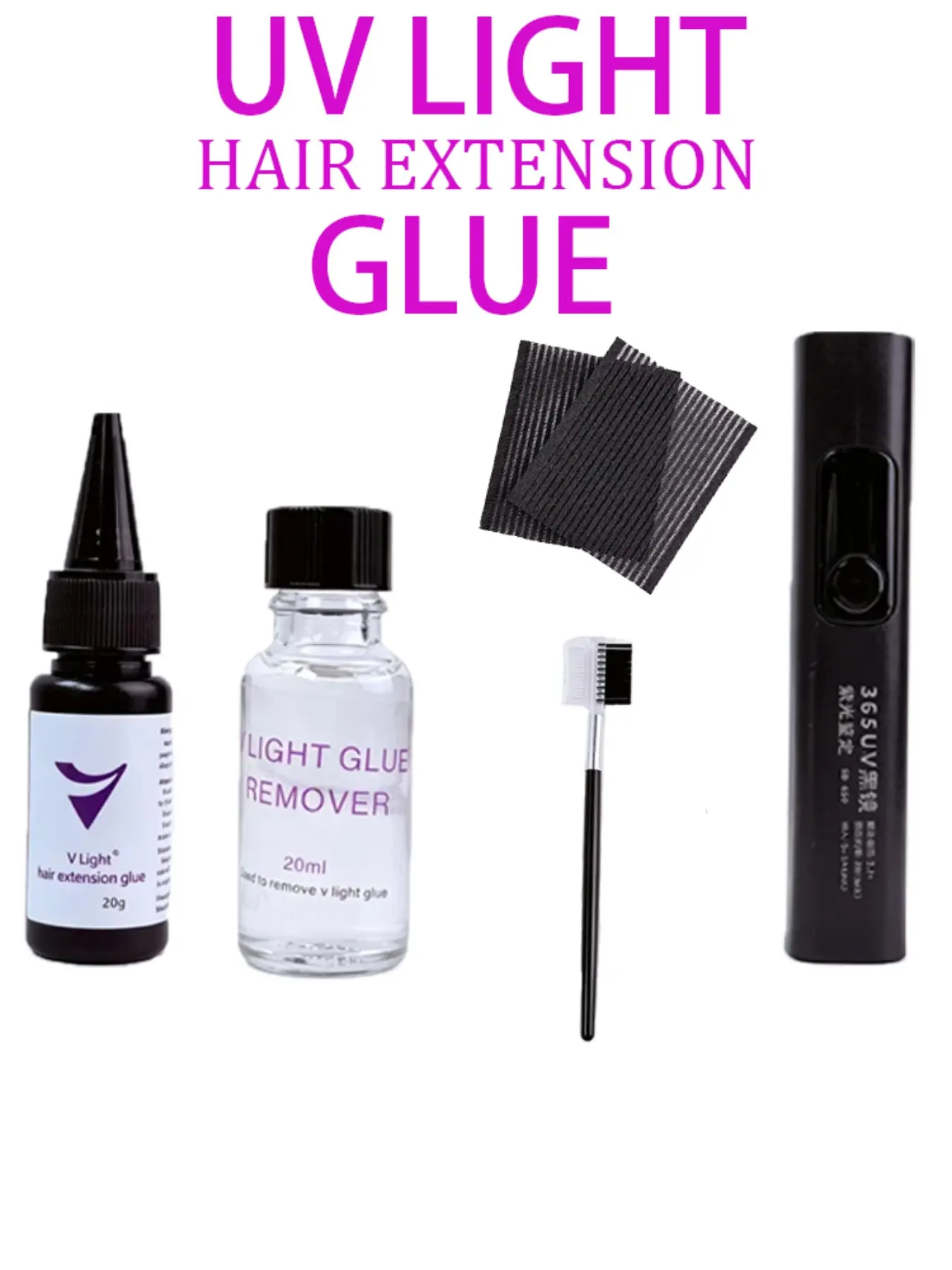 V-Light Hair Extension Kit, Quick Attachment Tool for Wigs, Essential Tools, Secure Invisible Tape, All-Season Wig Accessories, Professional Hair Styling Supplies
