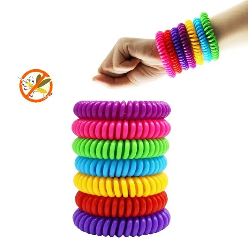 Random Color Anti-sting Bracelet (2pcs/set), EVA Anti-bite Plant Essential Oi Bracelet for Outdoor Travel, Bracelets Stacking, Mix Bracelets, Bracelet Sets