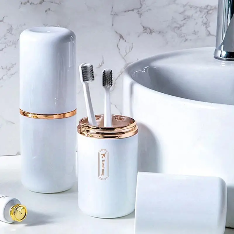 Durable Modern Space-Saving PP Compact Travel Toiletries Organizer Box - 19.5*7.2cm Bathroom Toothbrush & Toothpaste Storage Holder, Fits Handbag, Ideal for Daily Travel