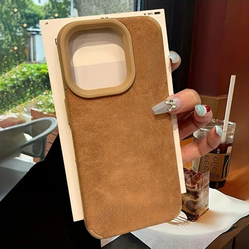 DarlingCase Vintage Lambskin Suede iPhone 17 Pro Max Case, Matte Faux Leather Shockproof Cover – Soft Touch, Retro Luxe Feel, Built for Everyday Style