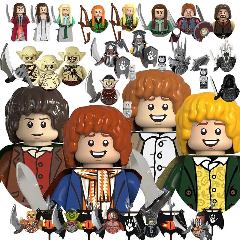 Lord of the Rings Hobbit Minifigures Medieval Movie Character Building Blocks Figures DIY Assemble Bricks Dolls Creative Coll