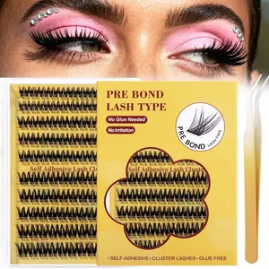 Portable No Glue Lash Kit,False Eyelashes clusters kit, Volumized False Eyelashes, Easy Application, Reusable & Durable, Self-adhesive eyelashes,Large-capacity and small-box travel-sized false eyelash sets are available for selection