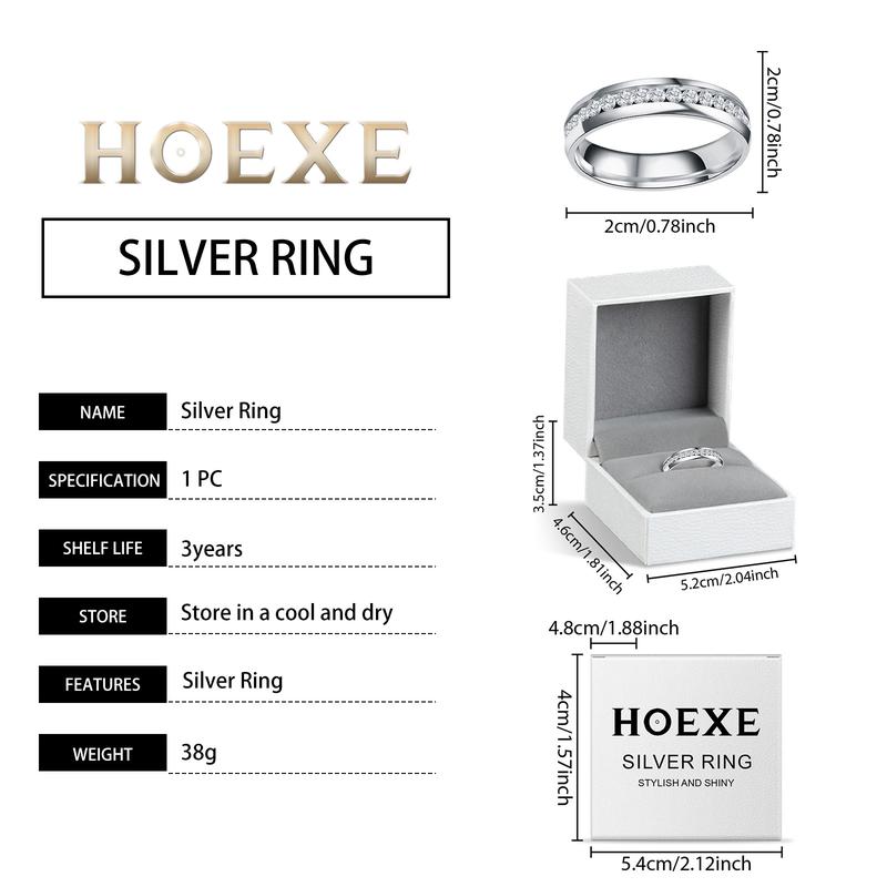 Hoexe Silver-point diamond ring - A comfortable and suitable ring for daily wear, suitable for both men and women, for activities as well.