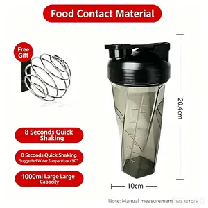 Tritan Protein Powder Shaker Cup, Heat-Resistant & Drop-Proof, Automatic Whirl Mixing, Leak Proof Drinkware, Protein Shaker Cups, Portable, Ideal for Outdoor Fitness