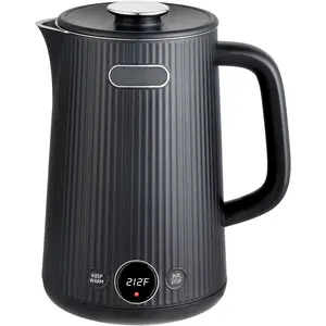(R) 1.7L(57oz) Large Electric Kettle Temperature Control, 7+Cups Electric  Kettle for Coffee&, 2 quarts Big Hot Water Kettle Electric with,1200W,Keep Warm-Black