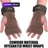 Cowhide Weightlifting Grips Palm Protection with Wrist Wraps, 1 Pair Hand Grips for Gym Workout Training, Wrist Support for Men & Women, Workout Accessory, Fitness Accessories #GLOBAL PICKS