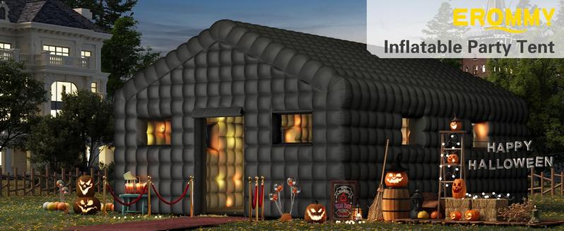 Inflatable Nightclub 30x20x13 Ft, Inflatable Party Tent with 1100w Blower Night Club Tent for Birthday Party Wedding Backyard Rental Business, Black/White