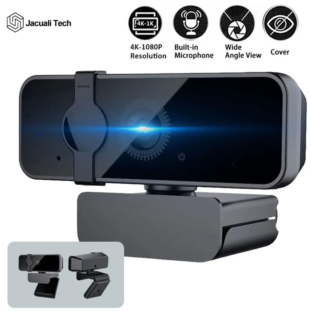 Pro Auto Focus Wide Angle Webcam, Noise Cancelling Mic, Privacy Shutter, Plug & Play USB Camera for PC, Gaming, Live Streaming, Home Office