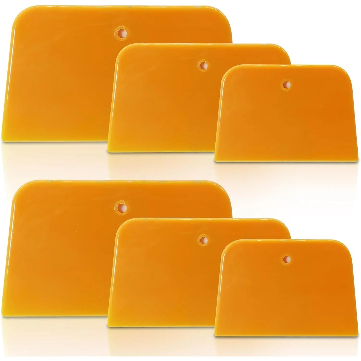 Women's Reusable Plastic Body Filler Spreader Set (6PCS, 4-6 in) - Hard Automotive Tools for Applying Fillers, Putties, Glazes, Caulks, Reusable Set, Hard Tools, Multi-Size Pack