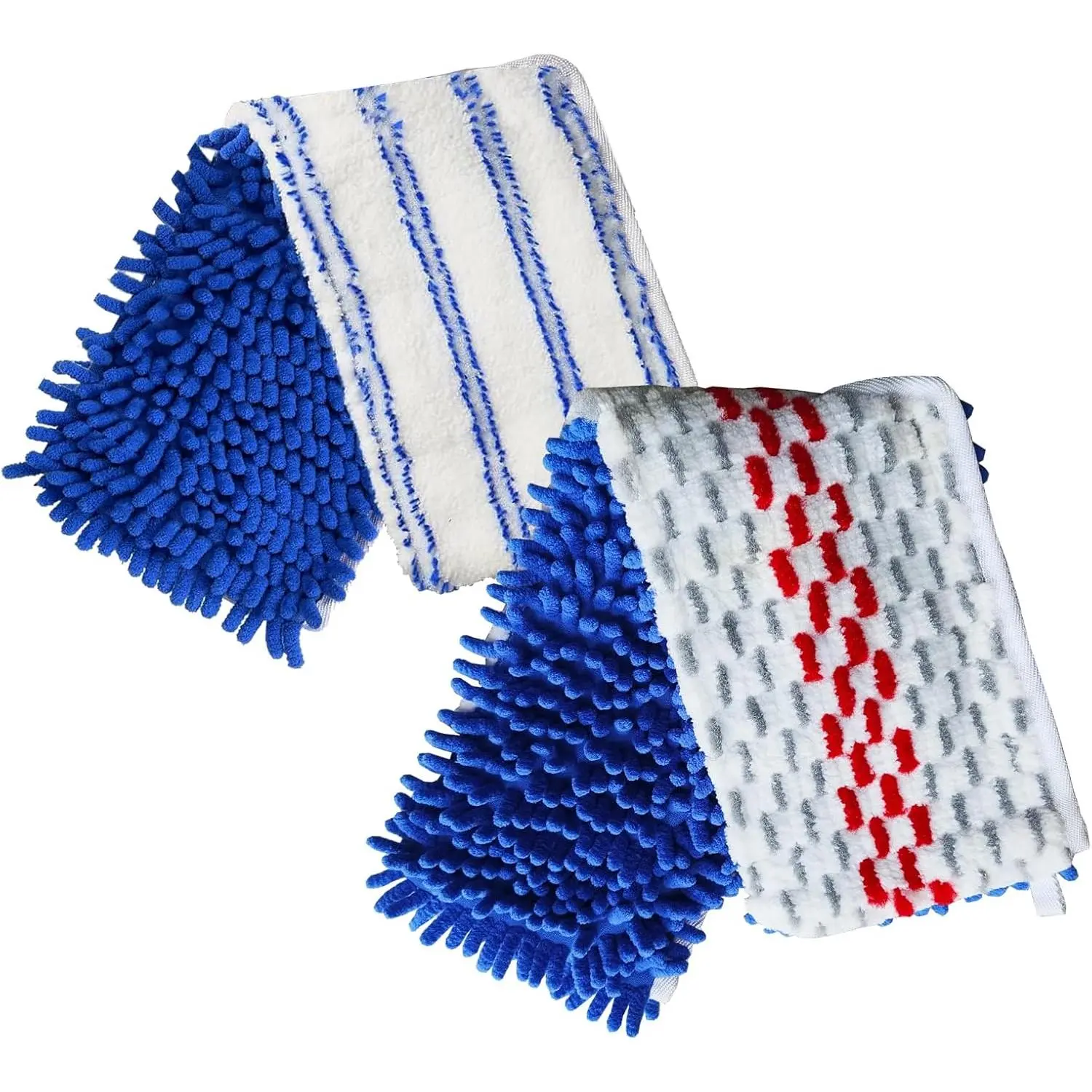 2-Count Synthetic Double-Sided Flat Mop Refills (47x14cm), Compatible with O-Cedar Mops, Dry/Wet Use Microfiber Cover Pads for Hardwood Floor Deep Cleaning