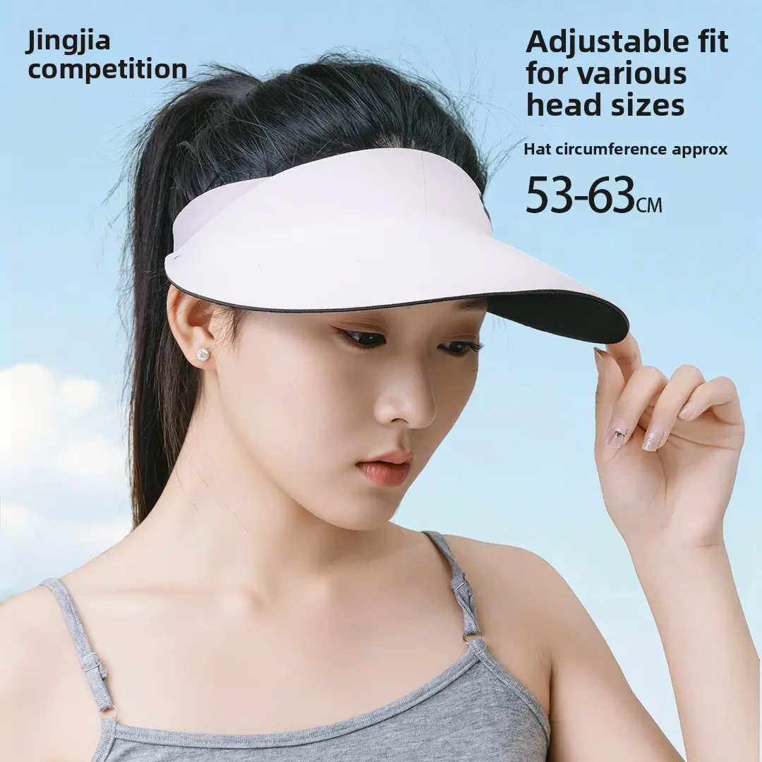 Women’s Summer Wide-Brim Sun Visor Hat, Seamless Open-Top UV Protection Cap, Face-Covering Outdoor Sun Hat