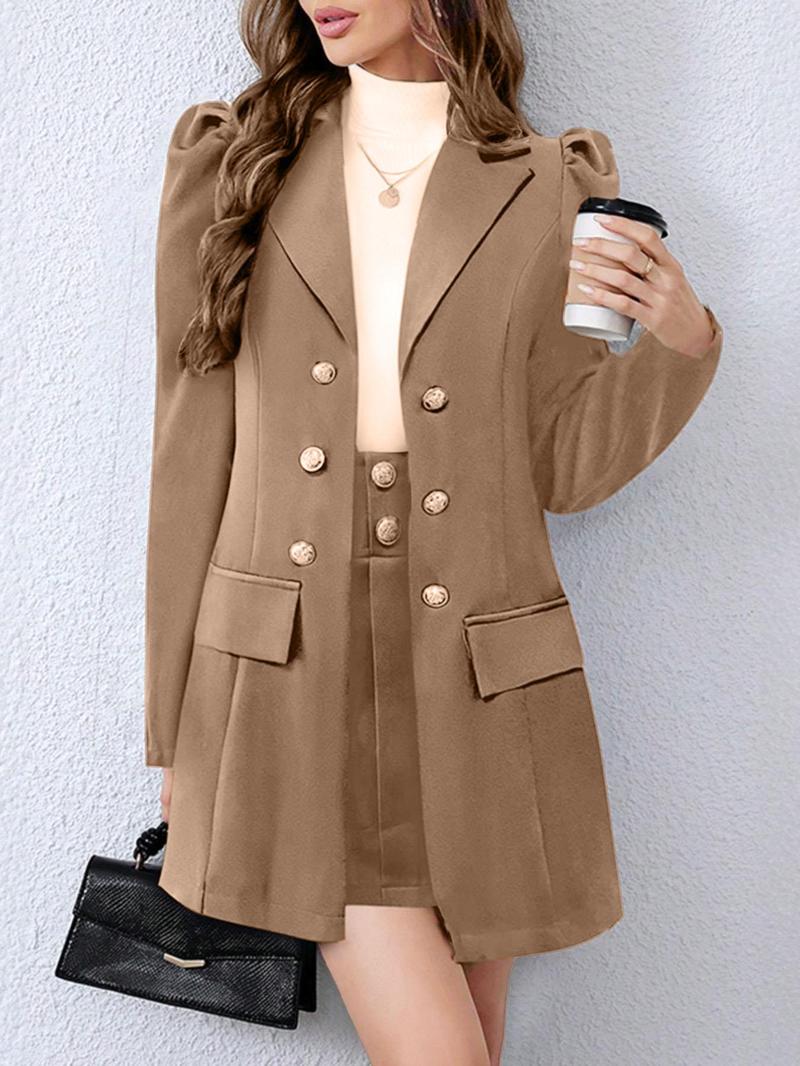 Two-Piece Set Women's Plaid Print Button Front Trendy Blazer & Pocket Skirt Set, Casual Lapel Neck Long Sleeve Outerwear & Short Skirt for Work Office Business, Ladies Spring & Fall Clothes