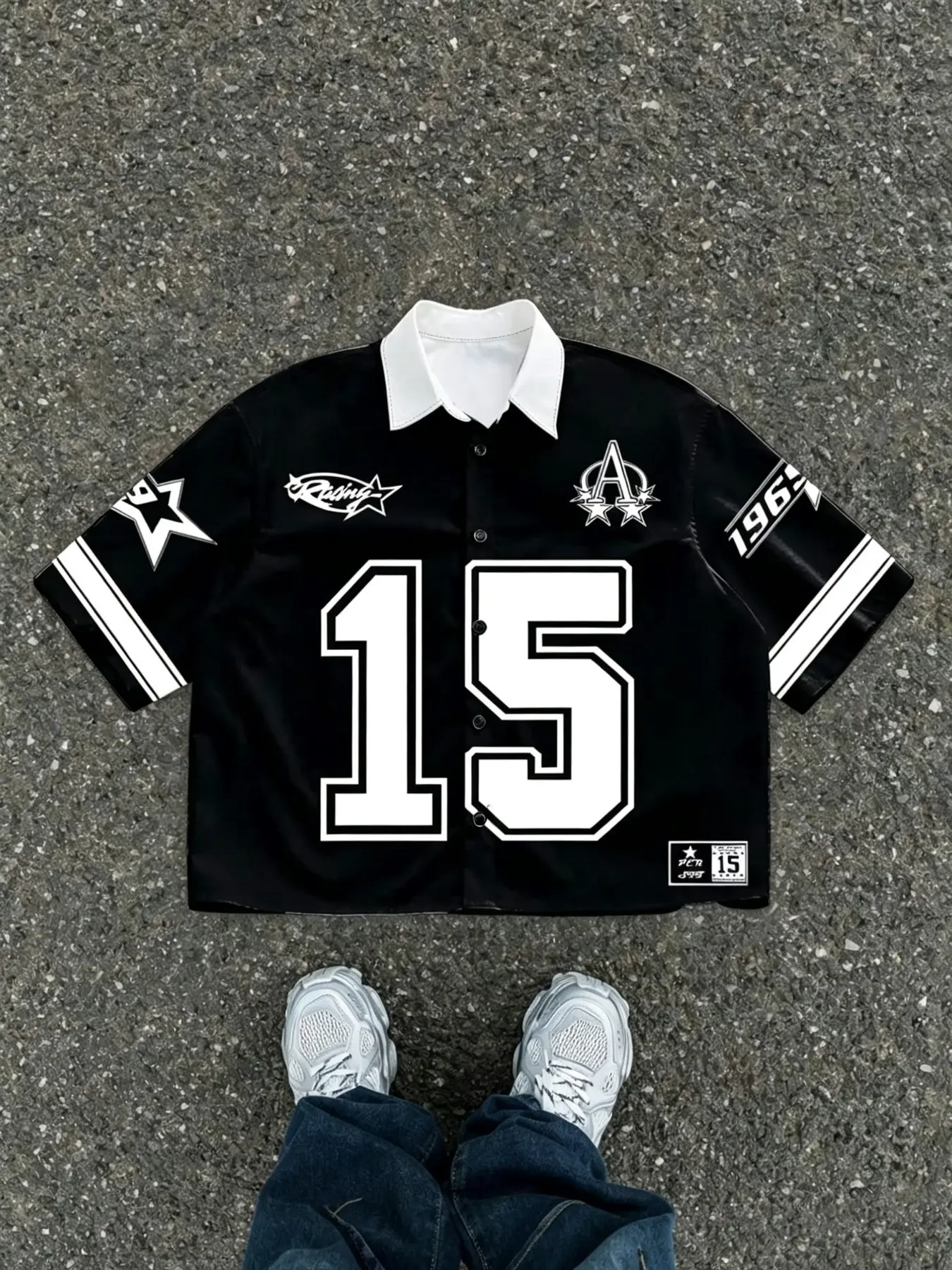Men's Casual Contrast Color Digital Print Shirt, Summer Men's Cropped Tops, Men's Cropped Graphic Shirts, Street Wear Shirts, Black And Silver Jersey, Streetwear, Menswear